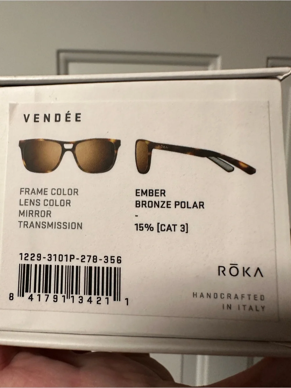 Roka Vendee Sunglasses Ember Frame - Bronze (Polarized) Lens NEW